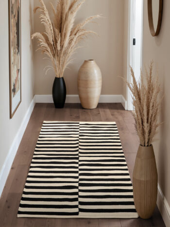 Hanse Home, Behúň Donna 106207 Black White, 80x200, čiernobiela, obývacia izba