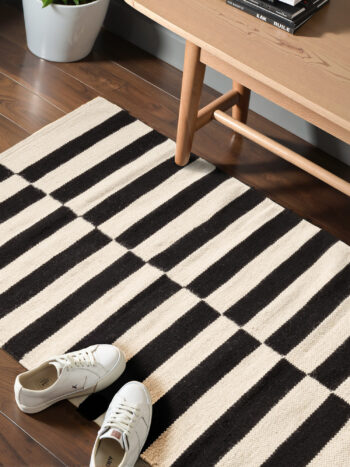 Hanse Home, Behúň Donna 106207 Black White, 80x200, čiernobiela, obývacia izba