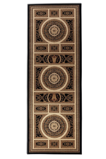 Hanse Home, Behúň Herat 105989 Black Cream, 80x240, čierna, chodba / predsieň