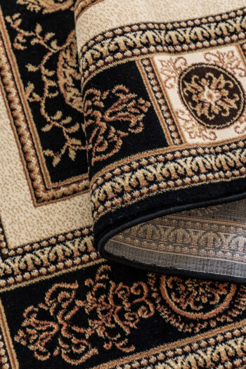 Hanse Home, Behúň Herat 105989 Black Cream, 80x240, čierna, chodba / predsieň