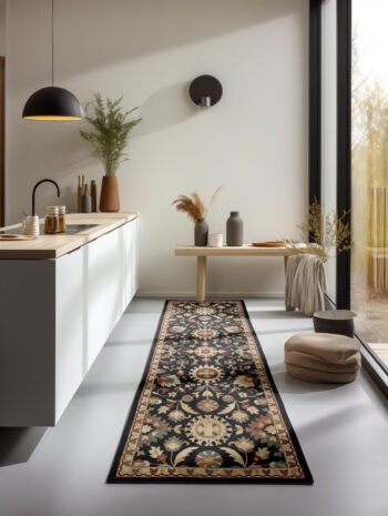 Hanse Home, Behúň Herat 105999 Black, 80x240, čierna, chodba / predsieň