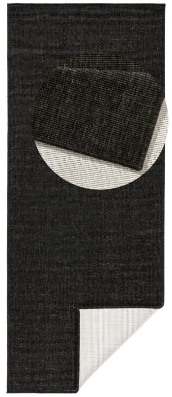Hanse Home, Behúň Twin-Wendeteppiche 103096 black cream – na von aj na doma, 80x350, čierna, chodba / predsieň