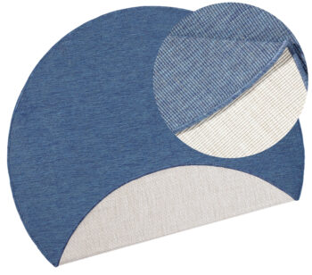 Hanse Home, DOPREDAJ: 200x200 (priemer) kruh cm Kusový koberec Twin-Wendeteppiche 103100 blue cream kruh - na von aj na doma, 200x200 (priemer) kruh, modrá, chodba / predsieň