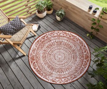 Hanse Home, DOPREDAJ: 200x200 (průměr) kruh cm Kusový koberec Twin Supreme 105497 Cayenne kruh – na ven i na doma, 200x200 (priemer) kruh, oranžová, chodba / predsieň