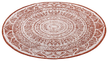 Hanse Home, DOPREDAJ: 200x200 (průměr) kruh cm Kusový koberec Twin Supreme 105497 Cayenne kruh – na ven i na doma, 200x200 (priemer) kruh, oranžová, chodba / predsieň