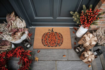 Hanse Home, DOPREDAJ: 45x70 cm Rohožka Halloween oranžová tykev 105706 - na ven i na doma, 45x70, oranžová, chodba / predsieň