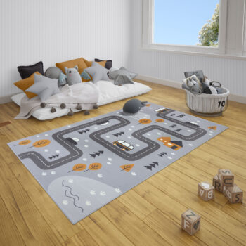 Hanse Home, DOPREDAJ: 80x150 cm Detský koberec Adventures 104535 Grey/mustard, 80x150, šedá, detská izba