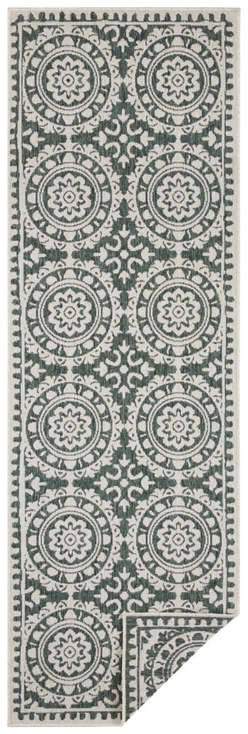 Hanse Home, DOPREDAJ: 80x250 cm Běhoun Twin Supreme 104131 Green/Cream – na ven i na doma, 80x250, zelená, chodba / predsieň