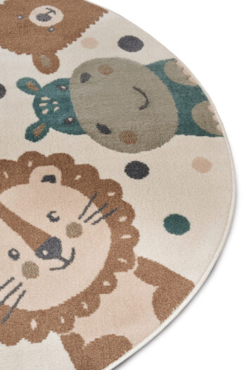 Hanse Home, Detský koberček Adventures 105968 Cream Brown Blue kruh, 100x100 (priemer) kruh, viacfarebná, detská izba