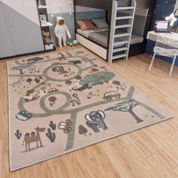 Hanse Home, Detský koberček Adventures 105972 Cream Brown Grey, 120x170, béžová, detská izba