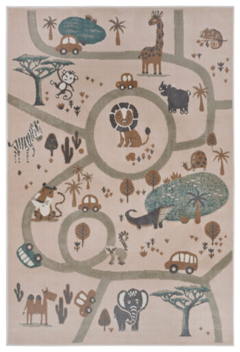 Hanse Home, Detský koberček Adventures 105972 Cream Brown Grey, 160x235, béžová, detská izba