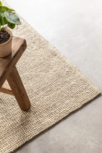 Hanse Home, Kusový koberec Bouclé Jute 105973 Ivory White, 190x280, béžová, chodba / predsieň
