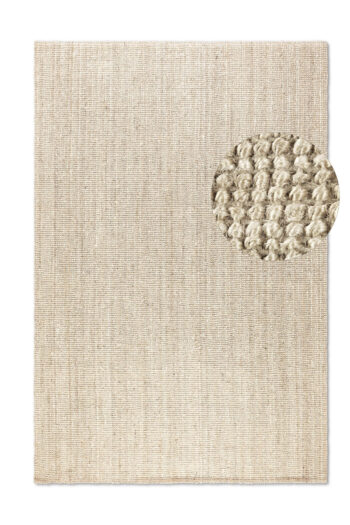 Hanse Home, Kusový koberec Bouclé Jute 105973 Ivory White, 60x90, béžová, chodba / predsieň