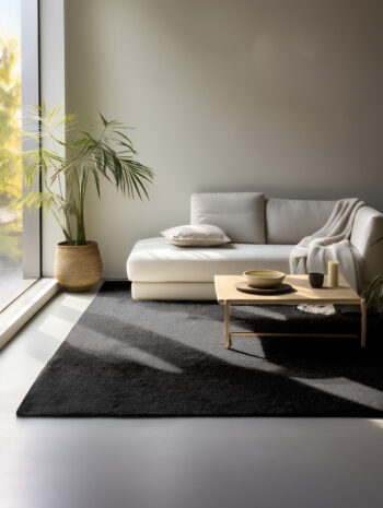 Hanse Home, Kusový koberec Bouclé Jute 105976 Black, 120x170, čierna, chodba / predsieň