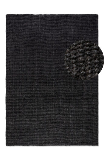 Hanse Home, Kusový koberec Bouclé Jute 105976 Black, 120x170, čierna, chodba / predsieň