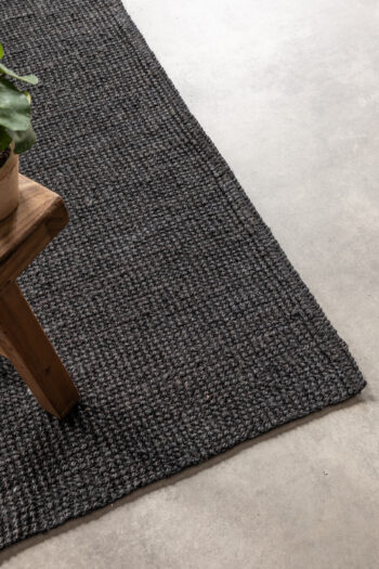 Hanse Home, Kusový koberec Bouclé Jute 105976 Black, 120x170, čierna, chodba / predsieň