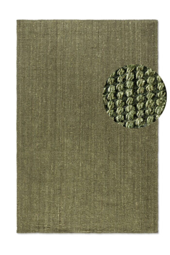 Hanse Home, Kusový koberec Bouclé Jute 105977 Jungle Green, 120x170, zelená, chodba / predsieň