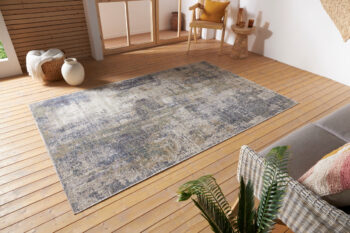 Hanse Home, Kusový koberec Cairo 105586 Gizeh Cream Blue – na von aj na doma, 240x340, modrá, chodba / predsieň