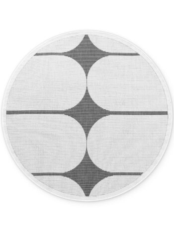 Hanse Home, Kusový koberec Duet Bowen 106244 Black/White kruh - na von aj na doma, 160x160, čiernobiela, chodba / predsieň