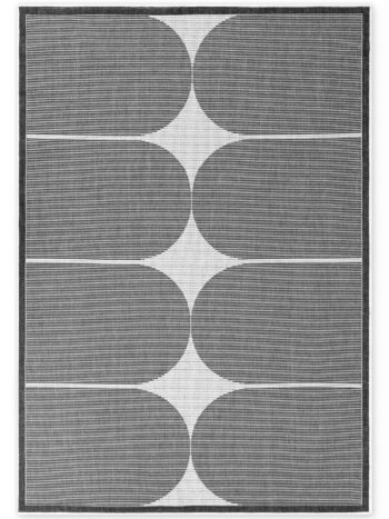 Hanse Home, Kusový koberec Duet Bowen 106244 Black/White - na von aj na doma, 120x170, čiernobiela, chodba / predsieň