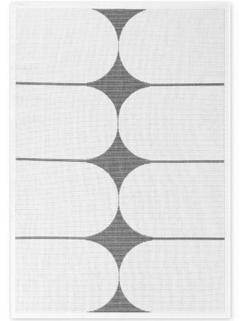 Hanse Home, Kusový koberec Duet Bowen 106244 Black/White - na von aj na doma, 120x170, čiernobiela, chodba / predsieň