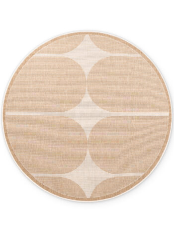 Hanse Home, Kusový koberec Duet Bowen 106245 Beige/White kruh - na von aj na doma, 160x160, béžová, chodba / predsieň