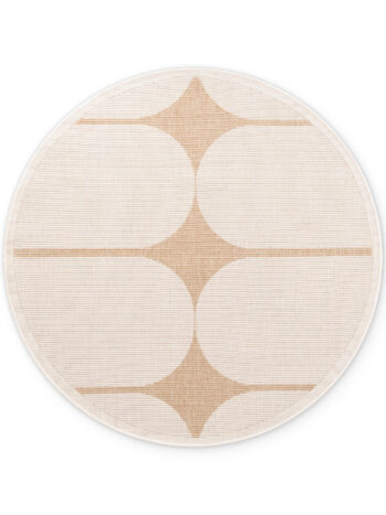 Hanse Home, Kusový koberec Duet Bowen 106245 Beige/White kruh - na von aj na doma, 160x160, béžová, chodba / predsieň