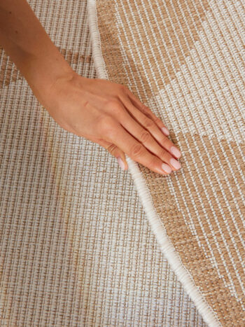 Hanse Home, Kusový koberec Duet Bowen 106245 Beige/White kruh - na von aj na doma, 160x160, béžová, chodba / predsieň