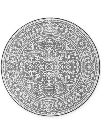 Hanse Home, Kusový koberec Duet Kona 106248 Black/White kruh - na von aj na doma, 160x160, čiernobiela, chodba / predsieň