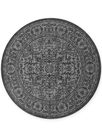 Hanse Home, Kusový koberec Duet Kona 106248 Black/White kruh - na von aj na doma, 160x160, čiernobiela, chodba / predsieň