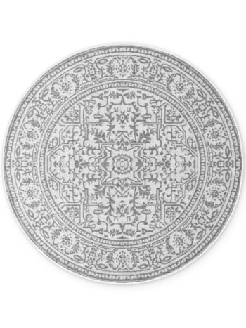 Hanse Home, Kusový koberec Duet Kona 106249 White/Gray kruh - na von aj na doma, 160x160, šedá, chodba / predsieň