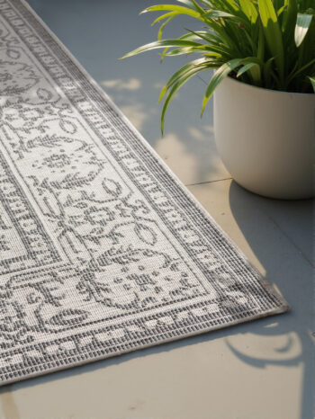 Hanse Home, Kusový koberec Duet Kona 106249 White/Gray - na von aj na doma, 200x290, šedá, chodba / predsieň