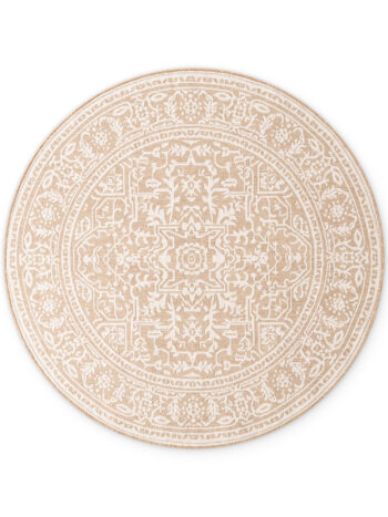 Hanse Home, Kusový koberec Duet Kona 106250 Beige/White kruh - na von aj na doma, 160x160, béžová, chodba / predsieň