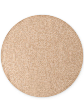 Hanse Home, Kusový koberec Duet Kona 106250 Beige/White kruh - na von aj na doma, 160x160, béžová, chodba / predsieň