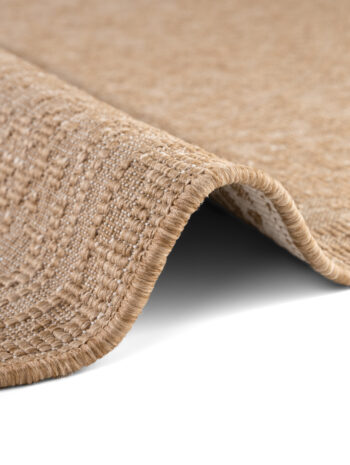 Hanse Home, Kusový koberec Duet Kona 106250 Beige/White kruh - na von aj na doma, 160x160, béžová, chodba / predsieň