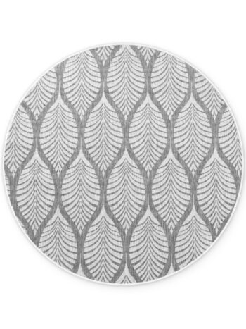 Hanse Home, Kusový koberec Duet Liora 106246 White/Gray kruh - na von aj na doma, 160x160, šedá, chodba / predsieň