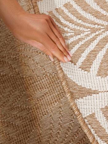 Hanse Home, Kusový koberec Duet Liora 106247 Beige/White kruh - na von aj na doma, 160x160, béžová, chodba / predsieň