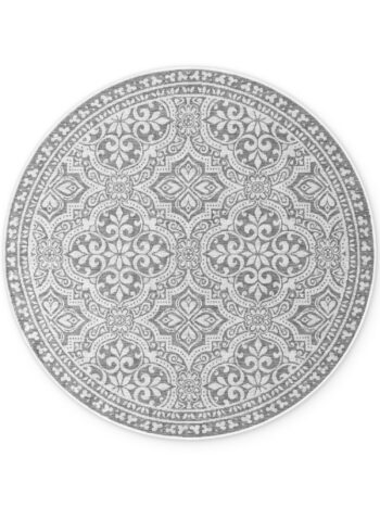 Hanse Home, Kusový koberec Duet Rosel 106251 White/Gray kruh - na von aj na doma, 160x160, šedá, chodba / predsieň