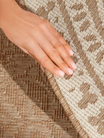 Hanse Home, Kusový koberec Duet Rosel 106252 Beige/White kruh - na von aj na doma, 160x160, béžová, chodba / predsieň