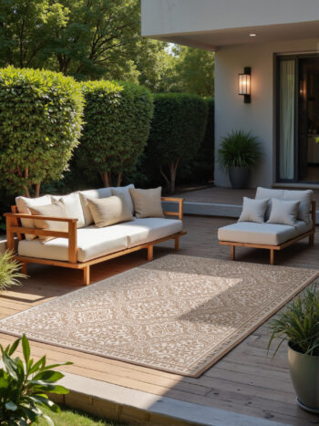 Hanse Home, Kusový koberec Duet Rosel 106252 Beige/White - na von aj na doma, 160x230, béžová, chodba / predsieň