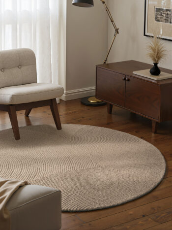 Hanse Home, Kusový koberec Eleni 106221 Hellbeige kruh, 150x150 (priemer) kruh, béžová, obývacia izba