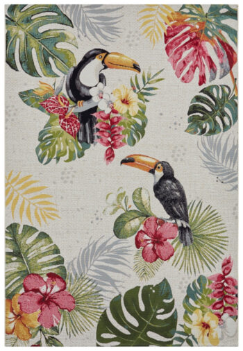 Hanse Home, Kusový koberec Flair 105608 Tropical Dream Creme Multicolored – na von aj na doma, 200x285, viacfarebná, chodba / predsieň