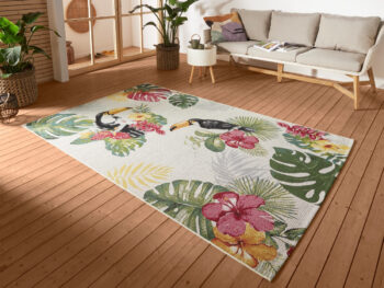 Hanse Home, Kusový koberec Flair 105608 Tropical Dream Creme Multicolored – na von aj na doma, 240x340, viacfarebná, chodba / predsieň
