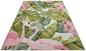 Hanse Home, Kusový koberec Flair 105614 Tropical Flamingo Multicolored – na von aj na doma, 200x285, viacfarebná, chodba / predsieň