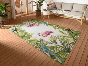 Hanse Home, Kusový koberec Flair 105616 Tropical Birds Multicolored – na von aj na doma, 80x165, viacfarebná, chodba / predsieň