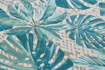 Hanse Home, Kusový koberec Flair 105618 Tropical Leaves Turqouise – na von aj na doma, 80x165, modrá, chodba / predsieň
