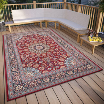 Hanse Home, Kusový koberec Flair 105716 Red Blue – na von aj na doma, 240x340, červená, chodba / predsieň