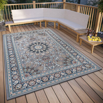 Hanse Home, Kusový koberec Flair 105717 Grey Blue – na von aj na doma, 240x340, šedá, chodba / predsieň