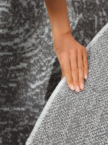 Hanse Home, Kusový koberec Gloria Cavallo 106256 Creme Grey kruh, 120x120, šedá, chodba / predsieň