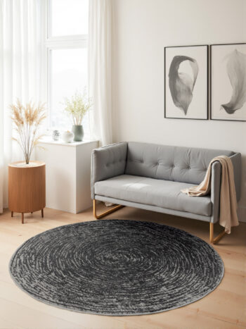 Hanse Home, Kusový koberec Gloria Cavallo 106257 Grey kruh, 120x120, šedá, chodba / predsieň